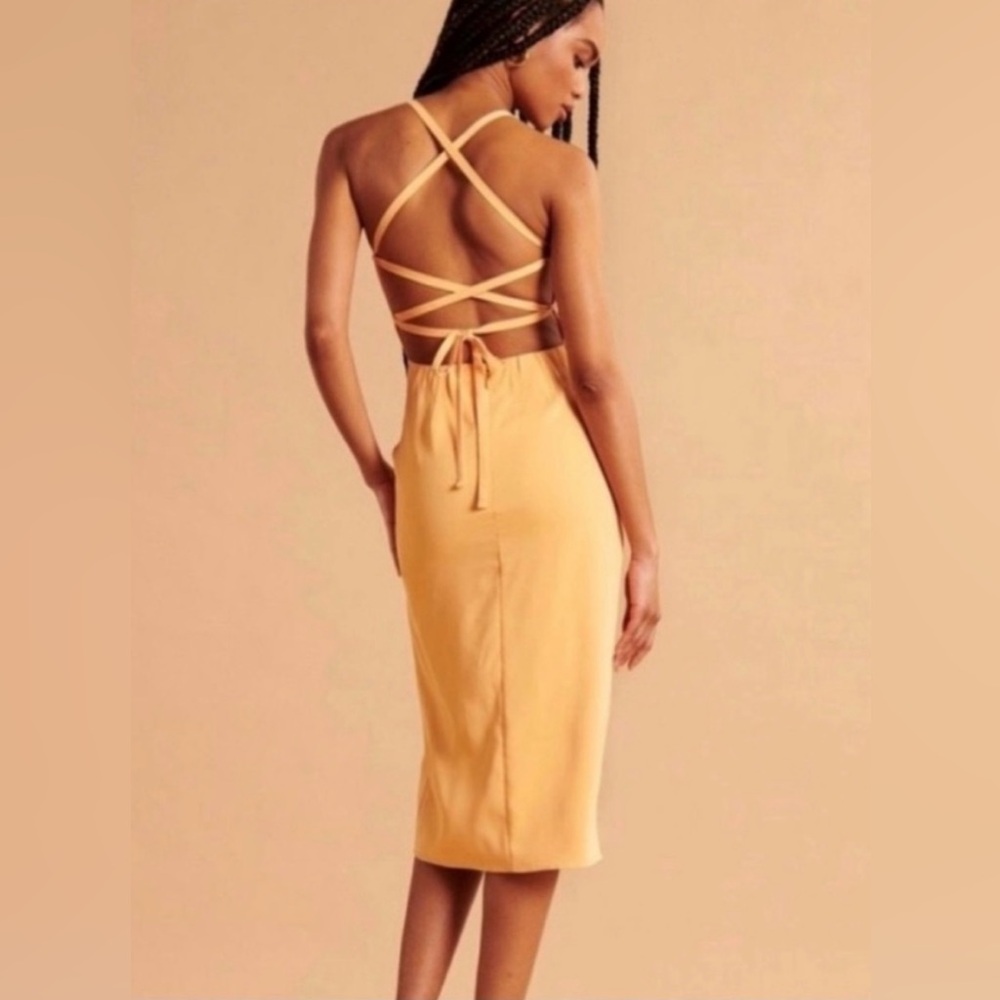 Abercrombie & Fitch Peach Midi Dress - Picture 2 of 7